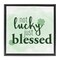 Stupell Industries Just Blessed Green Shamrocks Framed Floater Canvas Wall Art